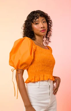 Line & Dot AMBER SMOCKED TOP- Tops