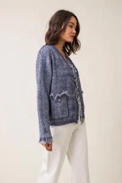 Line & Dot BONNY FRINGE CARDIGAN- Outerwear