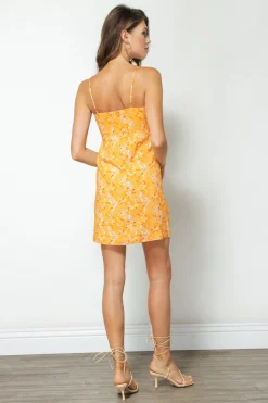 Line & Dot CHRISTY FLORAL PRINT RUCHED MINI DRESS- Dresses