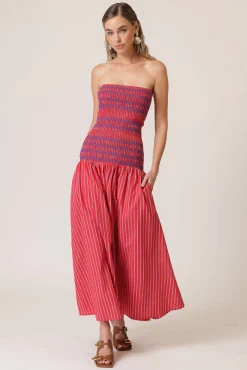 Line & Dot CLAUDINE SMOCKED DRESS- Dresses