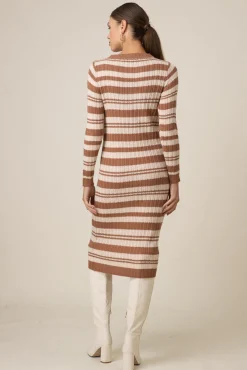 Line & Dot DUO STRIPED SWEATER DRESS- Dresses