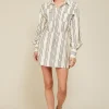 Line & Dot FREDDIE STRIPE MINI DRESS- Dresses