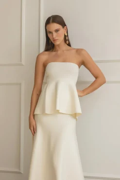 Line & Dot ISADORE KNIT SWEATER PEPLUM TOP- Tops | Resort