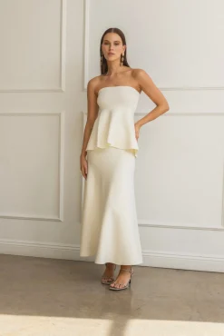 Line & Dot ISADORE KNIT SWEATER PEPLUM TOP- Tops | Resort