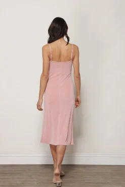 Line & Dot JEANIE SLINKY MIDI SLIP DRESS- Dresses