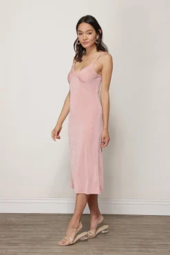 Line & Dot JEANIE SLINKY MIDI SLIP DRESS- Dresses