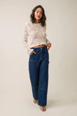 Line & Dot KLARA NET SWEATER- Tops