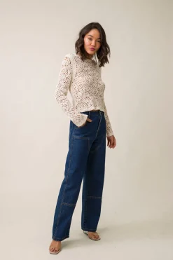 Line & Dot KLARA NET SWEATER- Tops