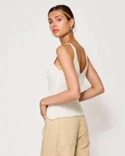 Line & Dot LARA ROSETTE DETAILED SLEEVELESS TOP- Tops | Resort
