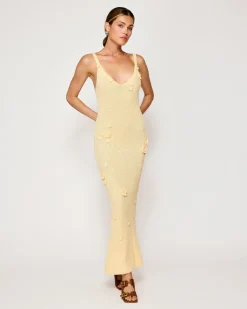 Line & Dot LARA ROSETTE DETAILED SWEATER DRESS- Dresses | Resort