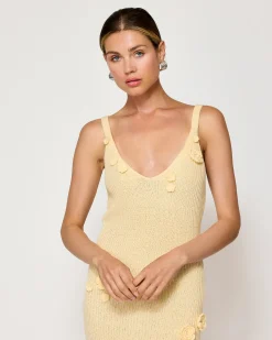 Line & Dot LARA ROSETTE DETAILED SWEATER DRESS- Dresses | Resort