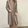 Line & Dot LINDA FRINGE COAT WITH GRADIRNT STRIPE- Outerwear