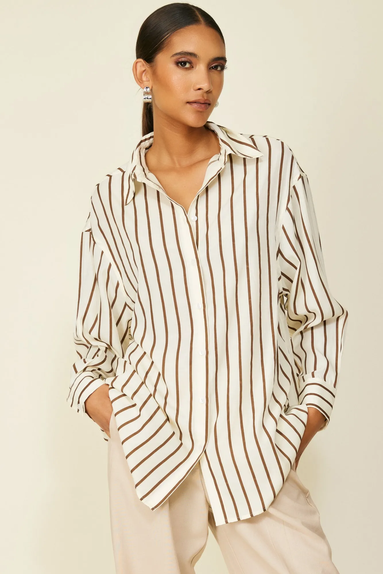 Line & Dot MACARIO BUTTON DOWN- Tops