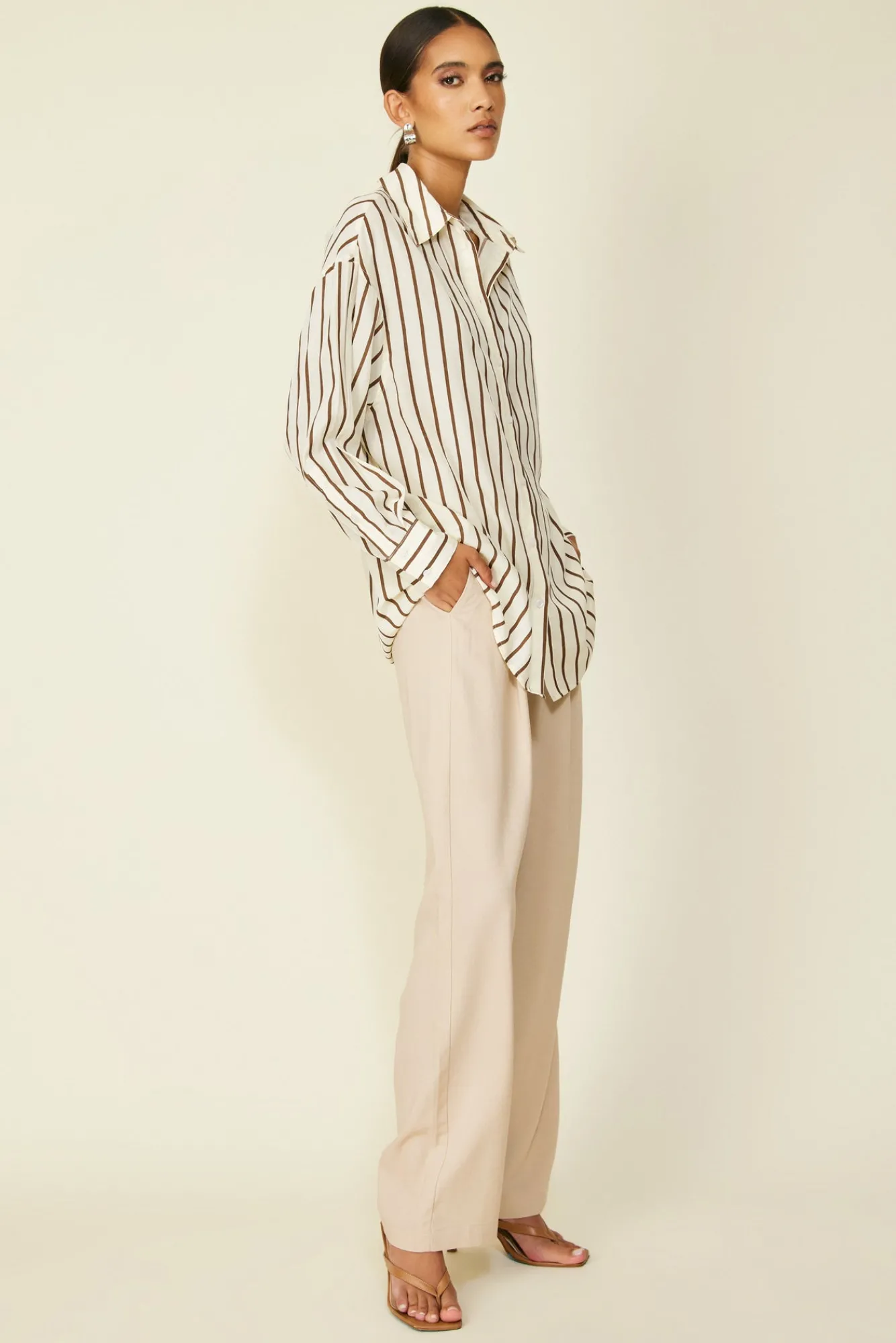 Line & Dot MACARIO BUTTON DOWN- Tops