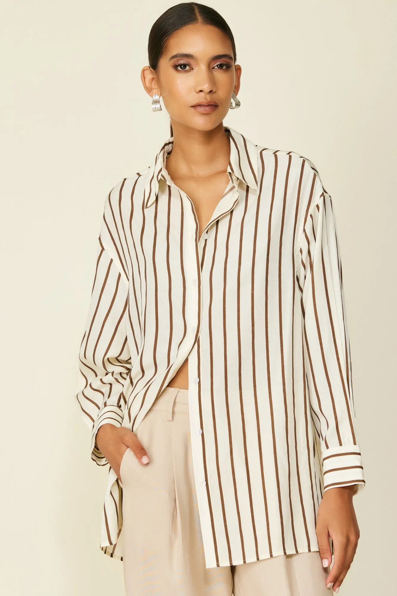 Line & Dot MACARIO BUTTON DOWN- Tops