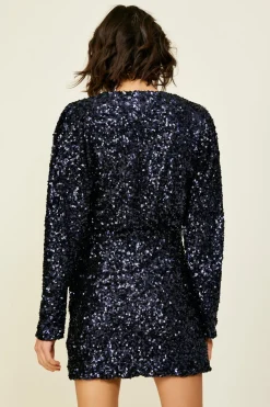 Line & Dot Midnight Mini Dress- Dresses