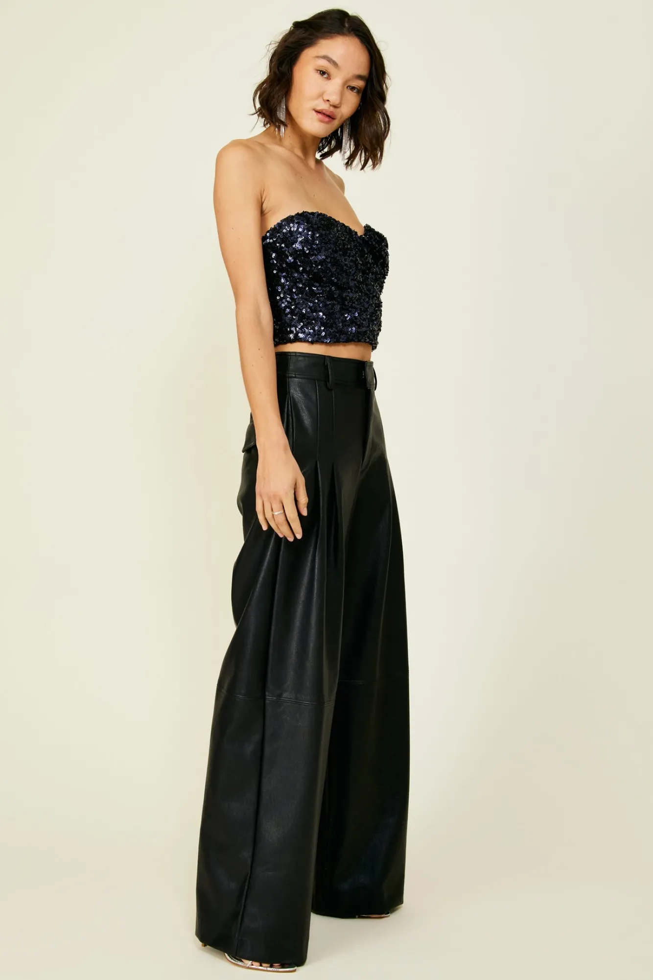 Line & Dot Midnight Top- Tops