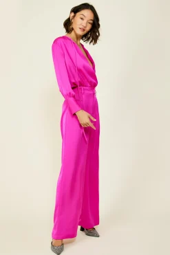 Line & Dot Miki Bodysuit ( Magenta)- Tops