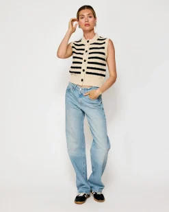 Line & Dot MIRI STRIPED SWEATER VEST- Tops | Resort