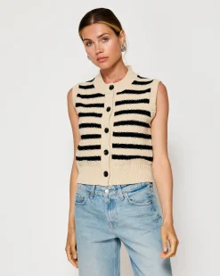 Line & Dot MIRI STRIPED SWEATER VEST- Tops | Resort