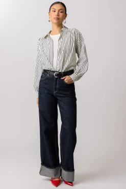 Line & Dot MORSE BUTTON DOWN- Tops