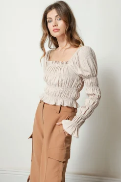 Line & Dot PIPPA SMOCKED TOP- Tops