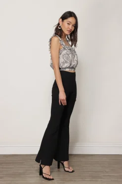 Line & Dot RATHA KNIT PANT WITH SLIT- Bottoms