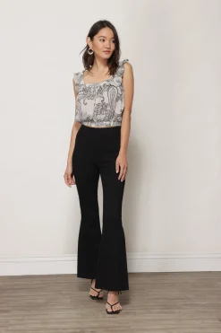 Line & Dot RATHA KNIT PANT WITH SLIT- Bottoms