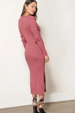 Line & Dot SIMONE BUTTON DOWN SWEATER- Dresses