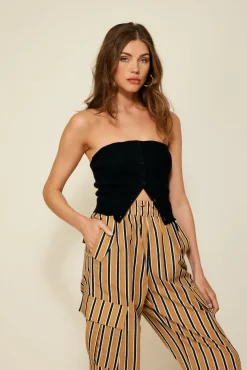 Line & Dot SONJA RIB KNIT SWEATER- Tops