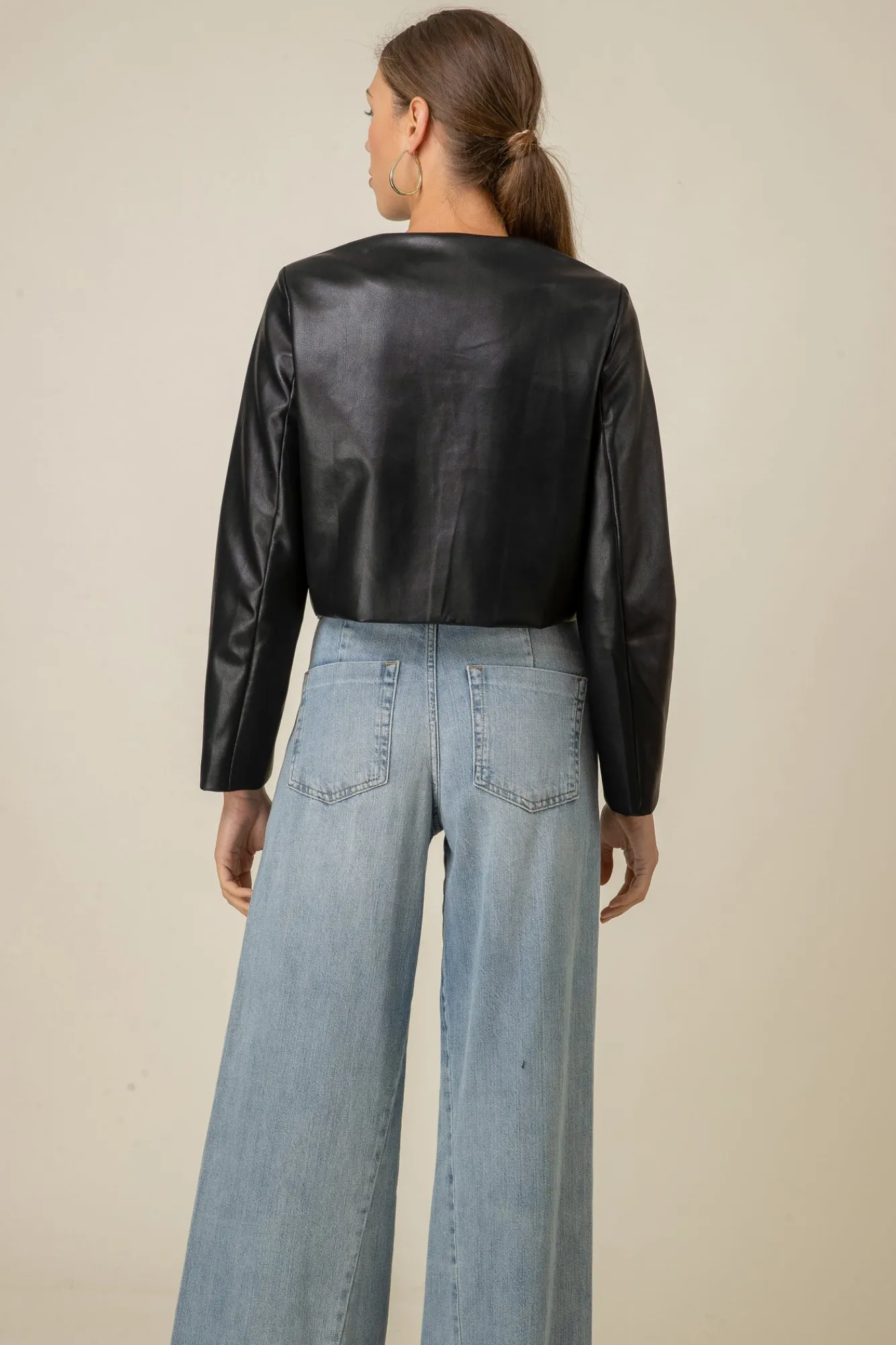 Line & Dot SONNY COLLARLESS JACKET- Outerwear