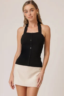 Line & Dot TANNER HALTER SWEATER TOP- Tops